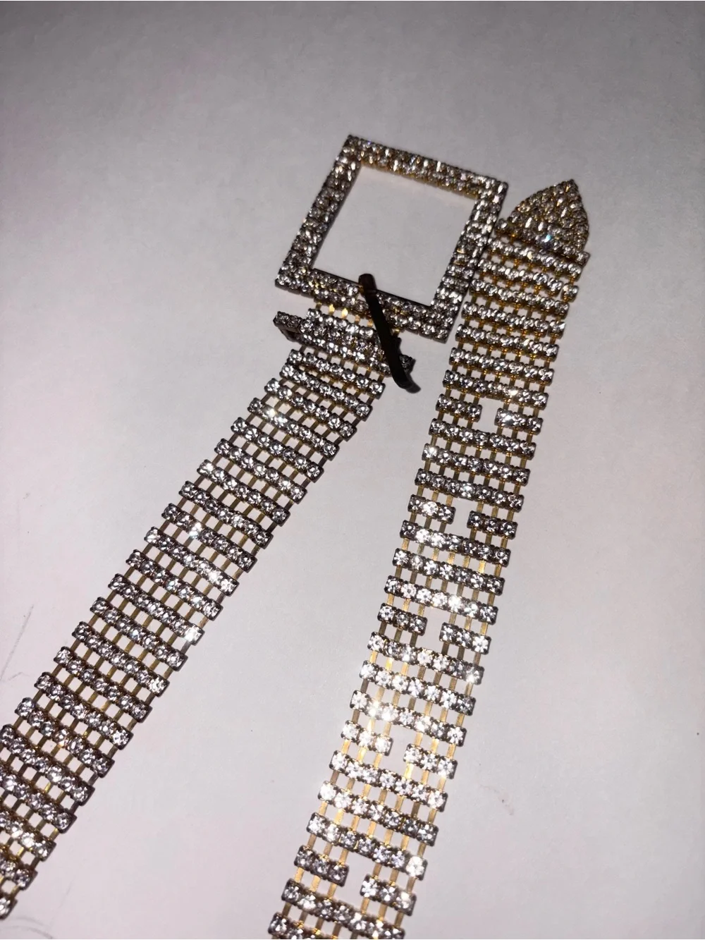 Gold style Rhinestone belt sparkle party 40”